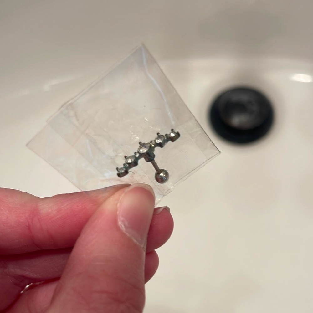 Diamond shield cartilage earring